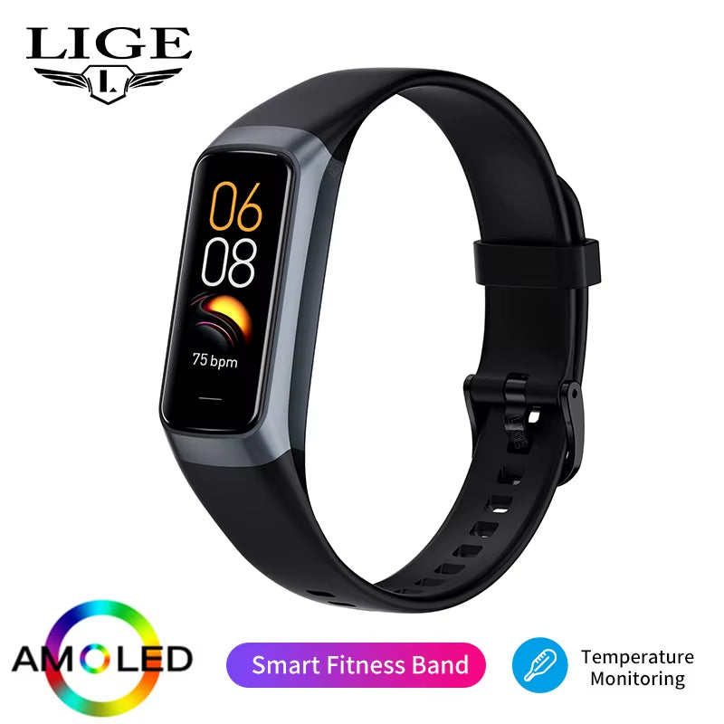 1.1 Inch Amoled Smart Watch Smartwatch Band Women Heart Rate Monitoring Waterproof Men Smart Bracelet Sport Fitness Tracker