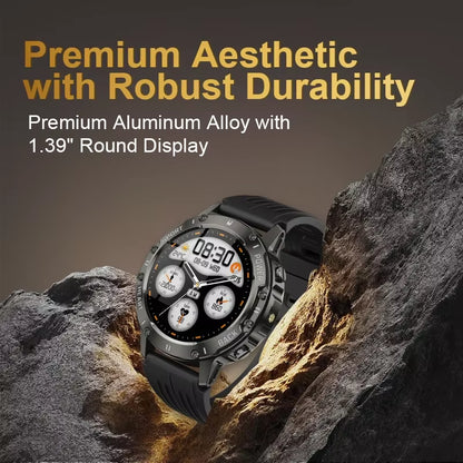 Outdoor Waterproof Smart Watch with Flashlight Health Monitoring Exercise Tracking Bluetooth Call Voice Assistant Android Apple