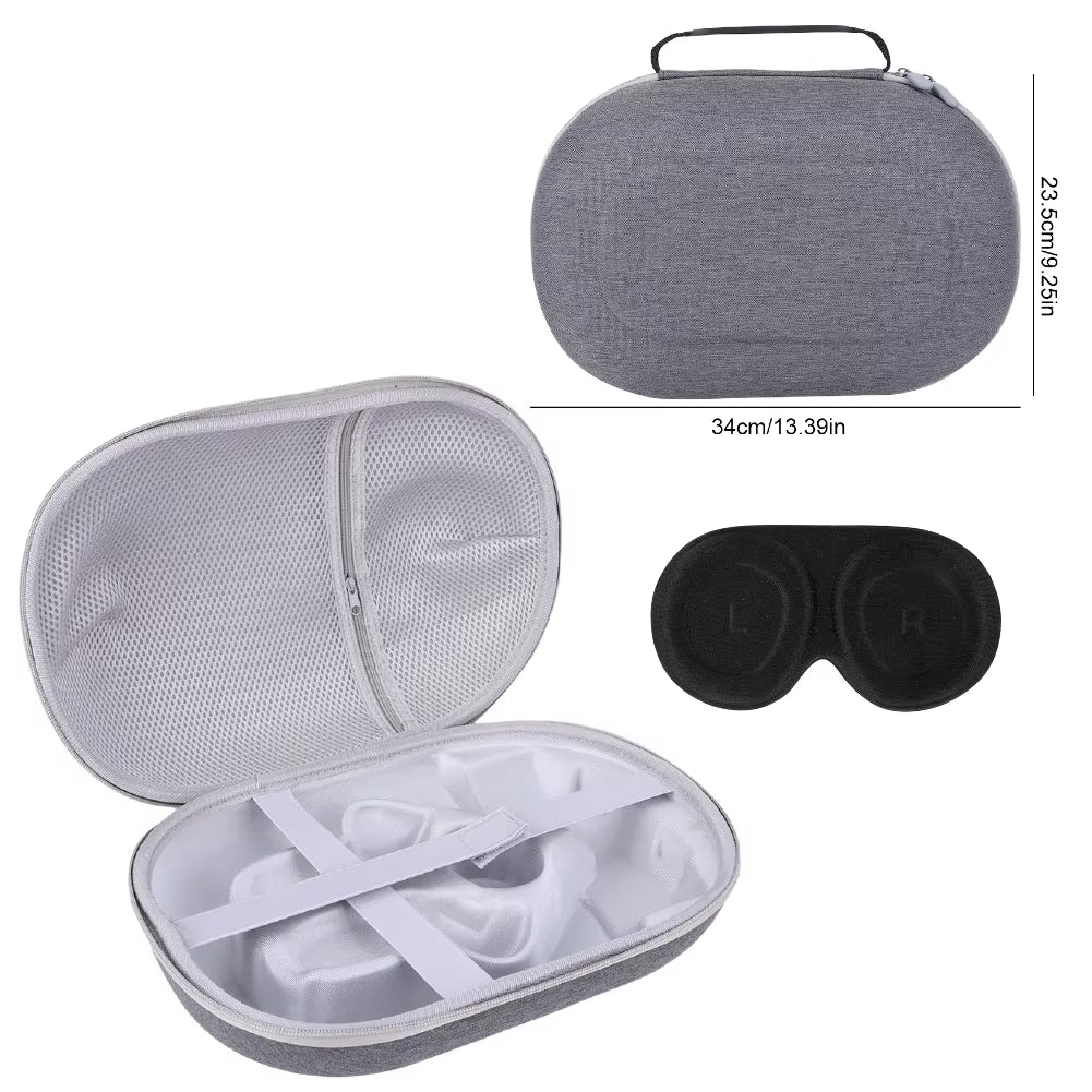 Hard Carry Case with Lens Cover Waterproof Travel Home Storage Bag Mesh Pocket for  Quest 3 VR Headset Game Controller