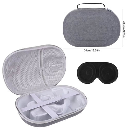 Hard Carry Case with Lens Cover Waterproof Travel Home Storage Bag Mesh Pocket for  Quest 3 VR Headset Game Controller