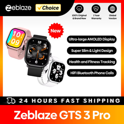 New  GTS 3 Pro Voice Calling Smart Watch Ultra-Big HD AMOLED Screen Health and Fitness Tracking Smartwatch for Men Women