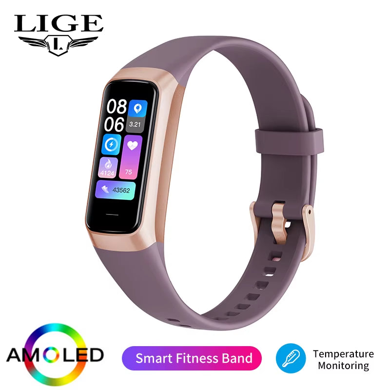1.1 Inch Amoled Smart Watch Smartwatch Band Women Heart Rate Monitoring Waterproof Men Smart Bracelet Sport Fitness Tracker