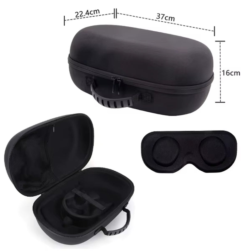 Hard Carry Case with Lens Cover Waterproof Travel Home Storage Bag Mesh Pocket for  Quest 3 VR Headset Game Controller