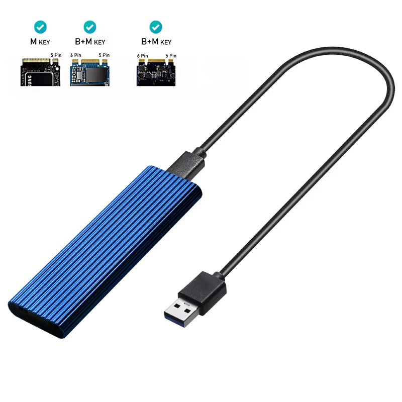 M2 SSD Case Enclosure Dual Protocol M.2 SATA NVME to USB Adapter 10Gbps USB3.1 Gen2 USB C External Box Support 2230-2280 M.2 SSD