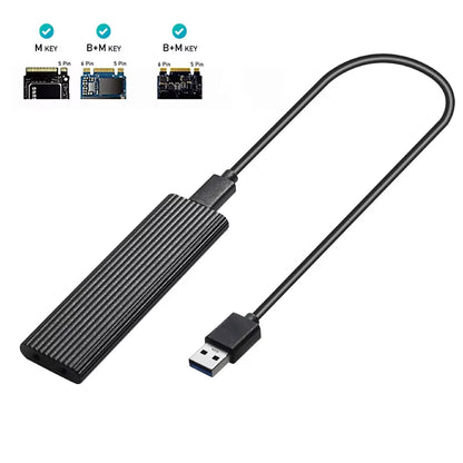 M2 SSD Case Enclosure Dual Protocol M.2 SATA NVME to USB Adapter 10Gbps USB3.1 Gen2 USB C External Box Support 2230-2280 M.2 SSD