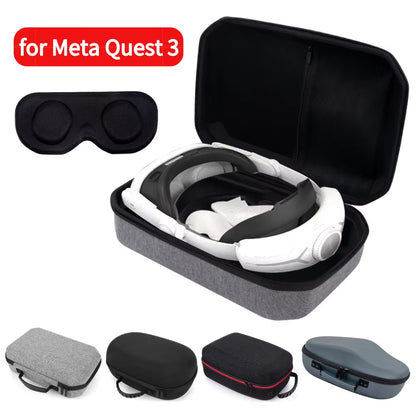 Hard Carry Case with Lens Cover Waterproof Travel Home Storage Bag Mesh Pocket for  Quest 3 VR Headset Game Controller
