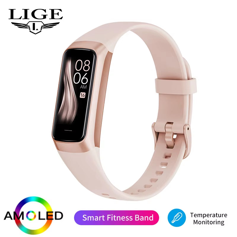 1.1 Inch Amoled Smart Watch Smartwatch Band Women Heart Rate Monitoring Waterproof Men Smart Bracelet Sport Fitness Tracker