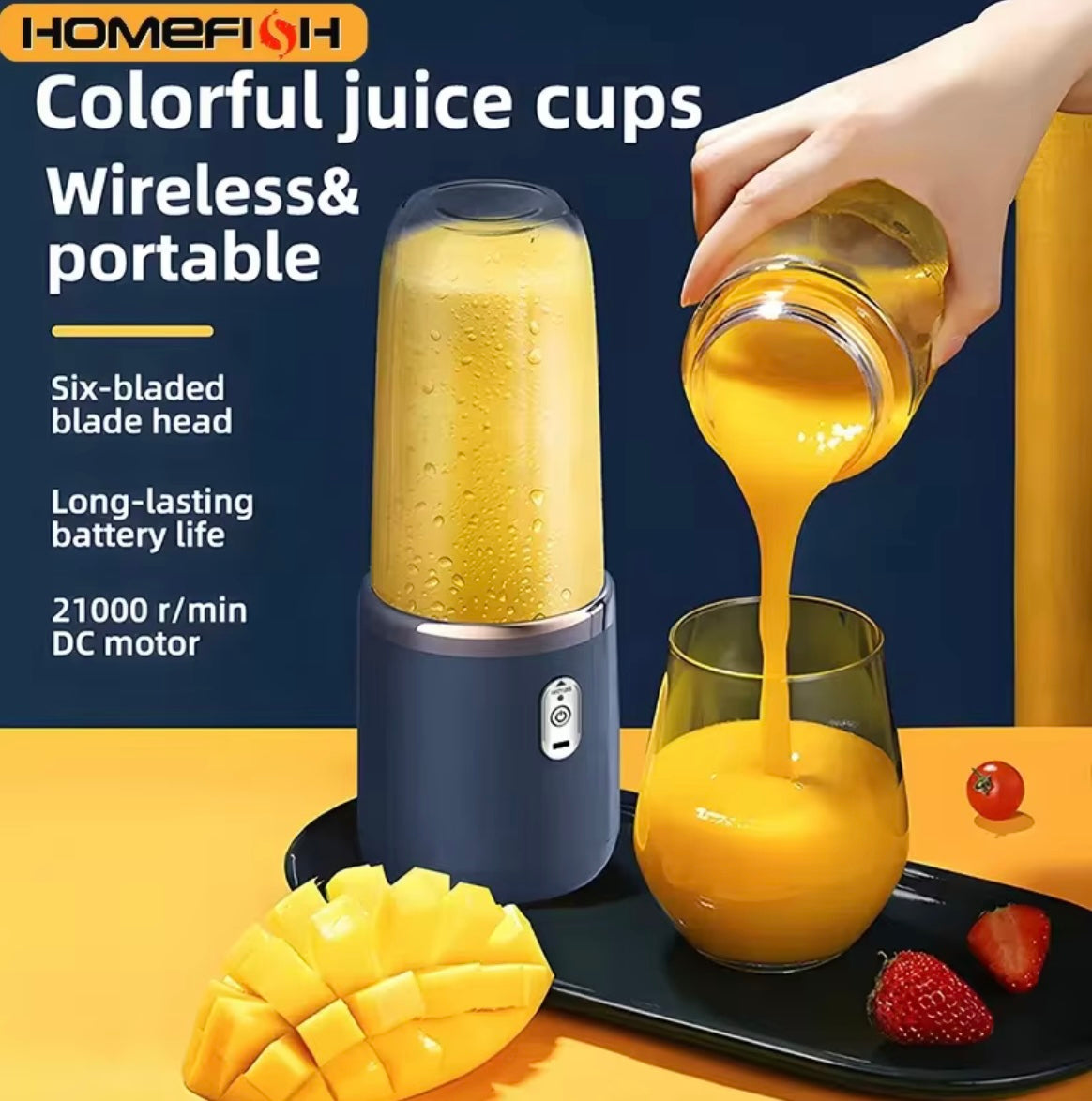 Portable Rechargeable Smoothie Blender – 2025 Model
