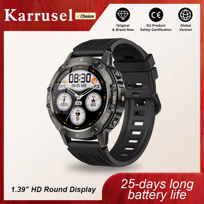 Outdoor Waterproof Smart Watch with Flashlight Health Monitoring Exercise Tracking Bluetooth Call Voice Assistant Android Apple