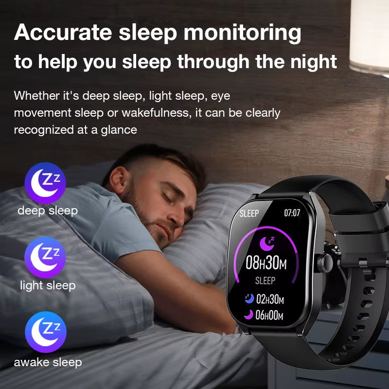 Khwatch 2.01" Curved Screen Smartwatch Men Call Sports Waterproof Wrist Watches Fitness Bracelet Women Watch Clock Smart Watch