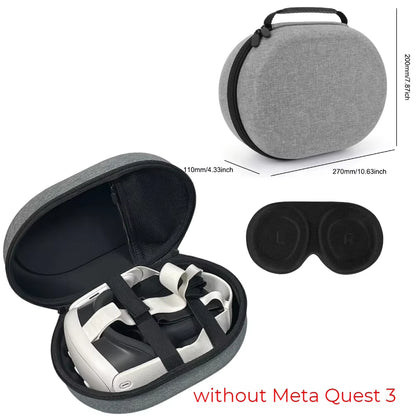 Hard Carry Case with Lens Cover Waterproof Travel Home Storage Bag Mesh Pocket for  Quest 3 VR Headset Game Controller