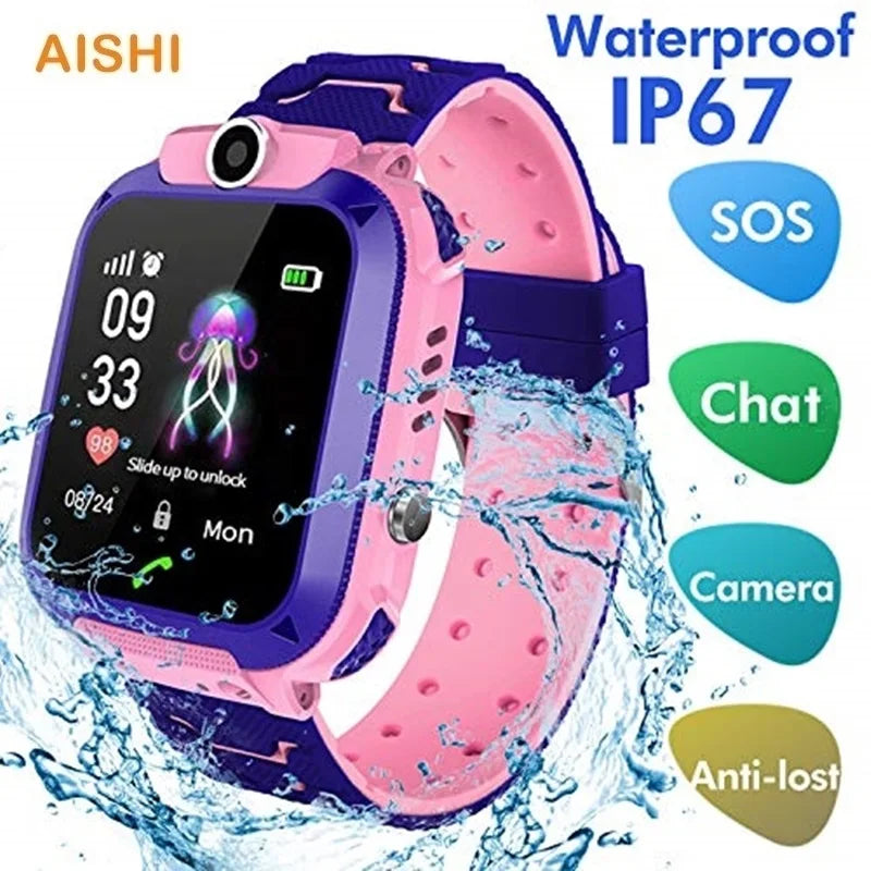 Q12 Kids Smart Watch IP67 Waterproof SOS Camera Phone 2G SIM Card Voice Call LBS Location Child Clock Smartwatches Gift