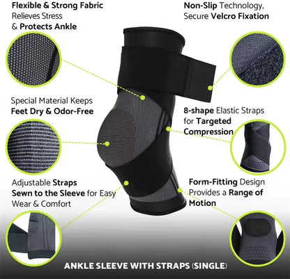 Adjustable Compression Ankle Brace for Total Support & Injury Prevention
