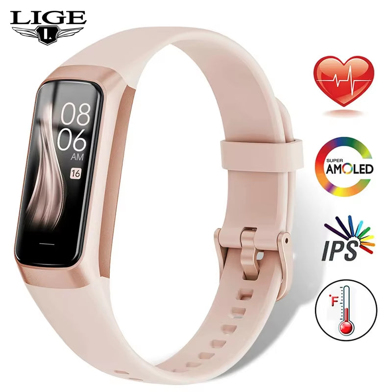 1.1 Inch Amoled Smart Watch Smartwatch Band Women Heart Rate Monitoring Waterproof Men Smart Bracelet Sport Fitness Tracker