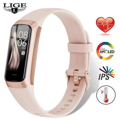 1.1 Inch Amoled Smart Watch Smartwatch Band Women Heart Rate Monitoring Waterproof Men Smart Bracelet Sport Fitness Tracker