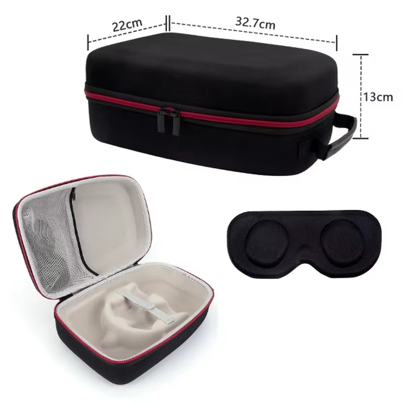 Hard Carry Case with Lens Cover Waterproof Travel Home Storage Bag Mesh Pocket for  Quest 3 VR Headset Game Controller